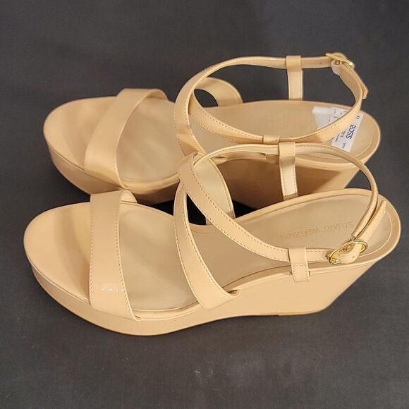 BRAND NEW STUART WEITZMAN WOMEN'S NATURAL AVE 75 WEDGE SANDAL - Picture 12 of 16